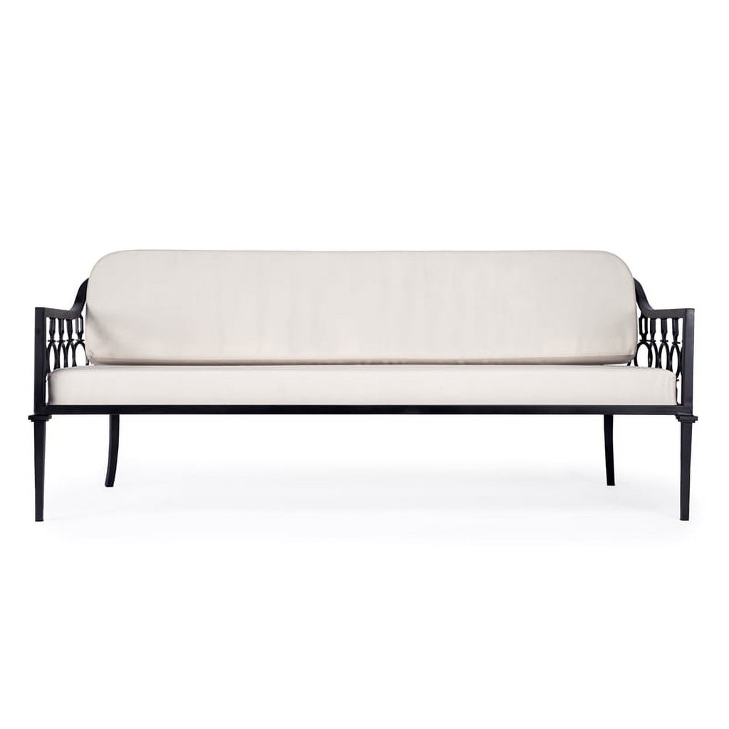 Black Iron Upholstered Outdoor Sofa K1166