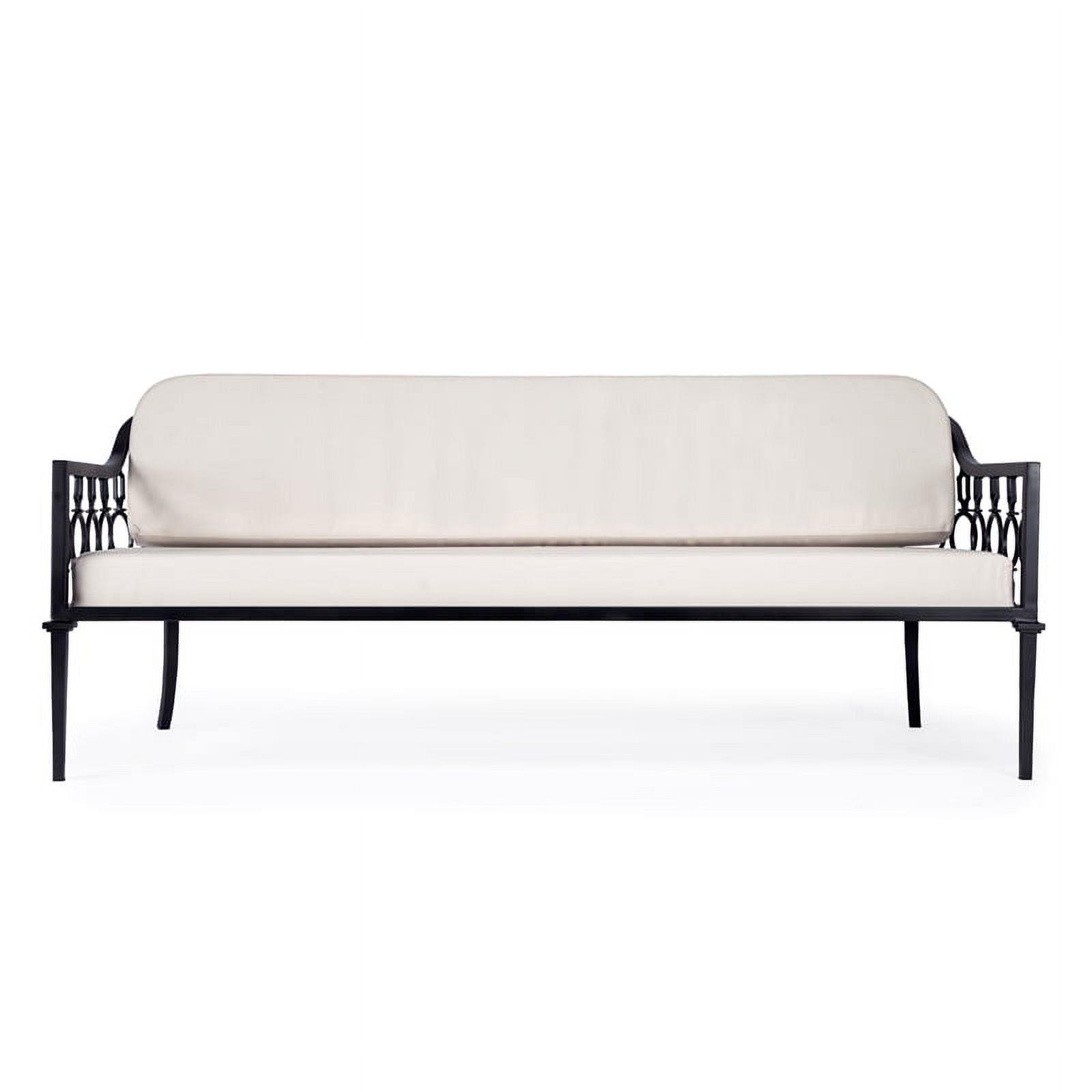 Black Iron Upholstered Outdoor Sofa K1166