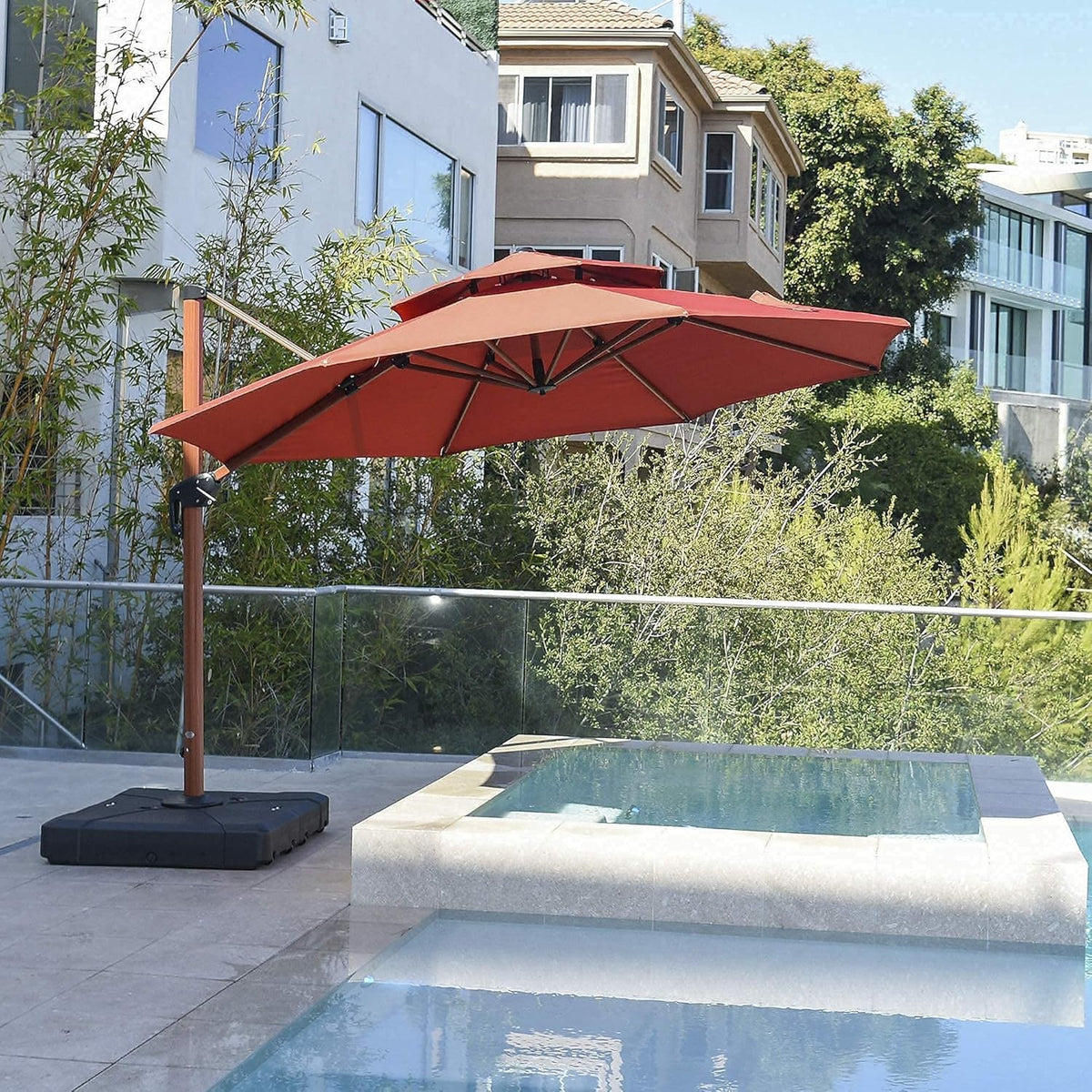 Navy Blue Cantilever Patio Umbrella W191976