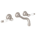 Satin Nickel Wall Mount Widespread Lavatory Faucet X9662