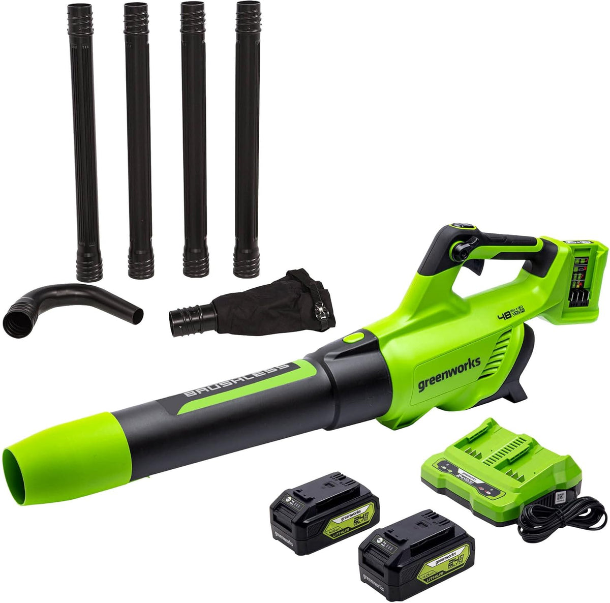 48V Brushless Cordless Axial Blower with 4.0Ah Batteries and Dual Port Rapid Charger W9452