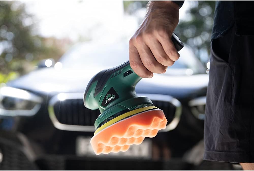 Cordless Car Buffer Polisher with 2pcs 12V Lithium Rechargeable Battery Brushless Polisher M4306