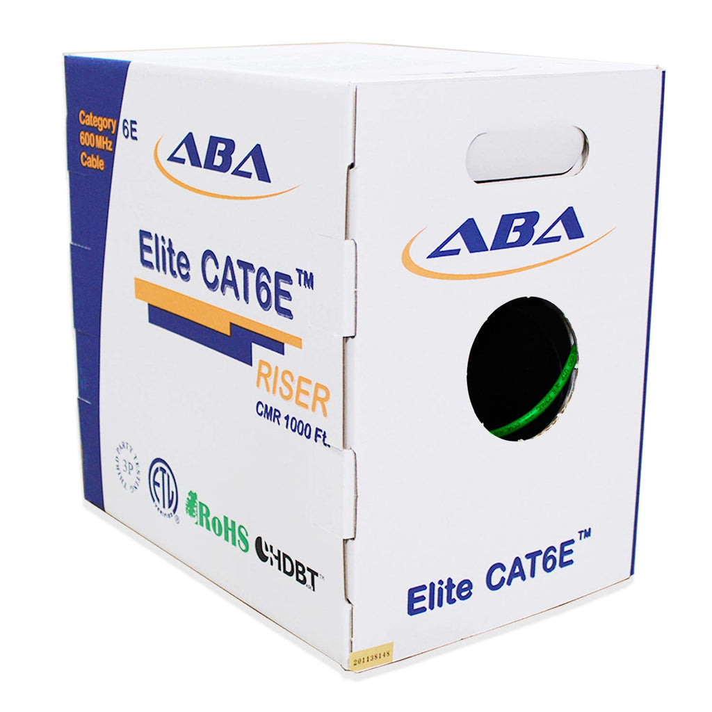 Cat6 CMR Riser Ethernet Cable 1000ft, 24AWG, Solid Bare Copper Wire, 600MHz, Red R5456