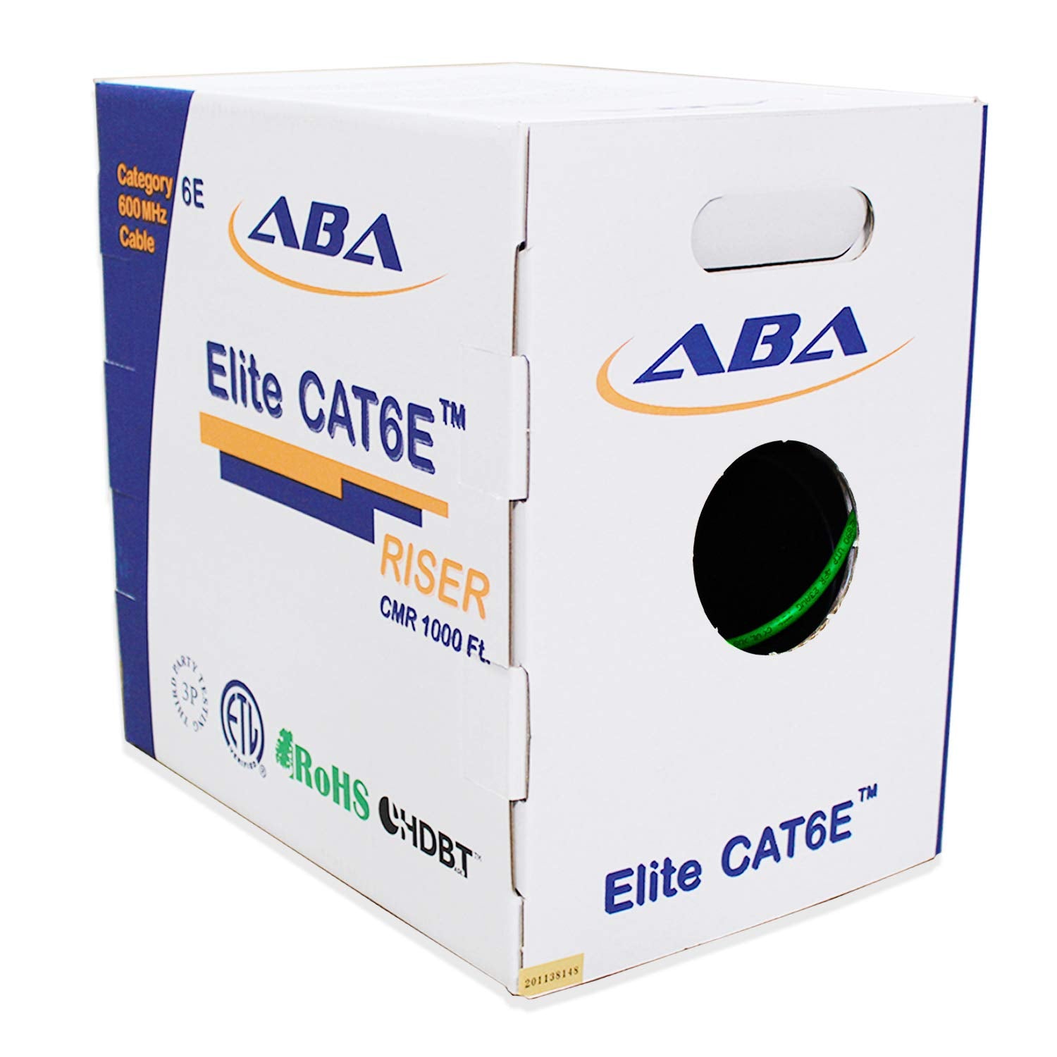 Cat6 CMR Riser Ethernet Cable 1000ft, 24AWG, Solid Bare Copper Wire, 600MHz, Red R5456