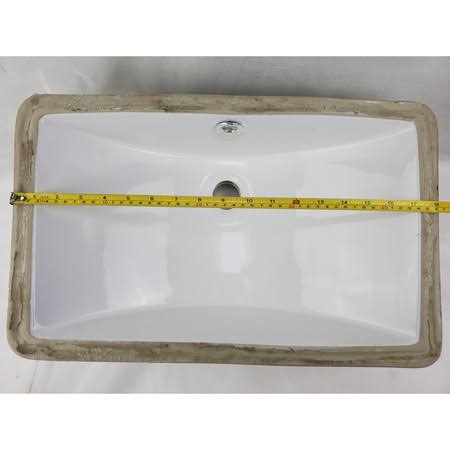 18 in. Rectangle Undermount Sink Set in White P483
