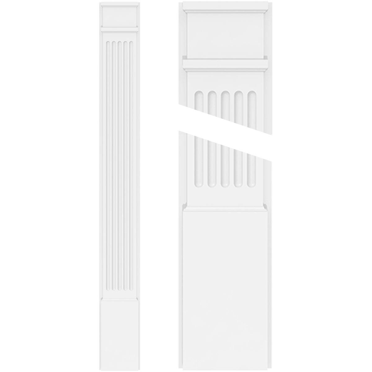 Fluted PVC Pilaster with Decorative Capital & Base (Pair) R438564
