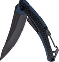 Black Lightweight 3 inch Blade Manual Knife with Carbon Fiber Overlay K847