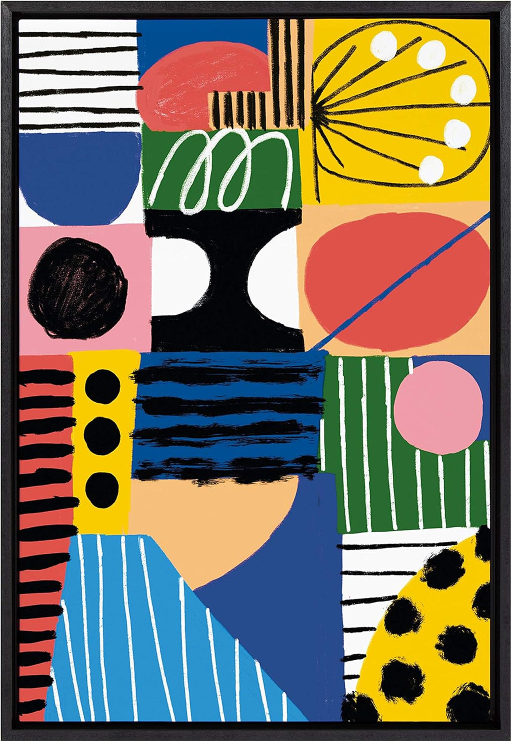 Abstract Collage 2 Framed Canvas Wall Art, 23x33 Black N668
