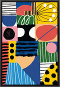Abstract Collage 2 Framed Canvas Wall Art, 23x33 Black N668