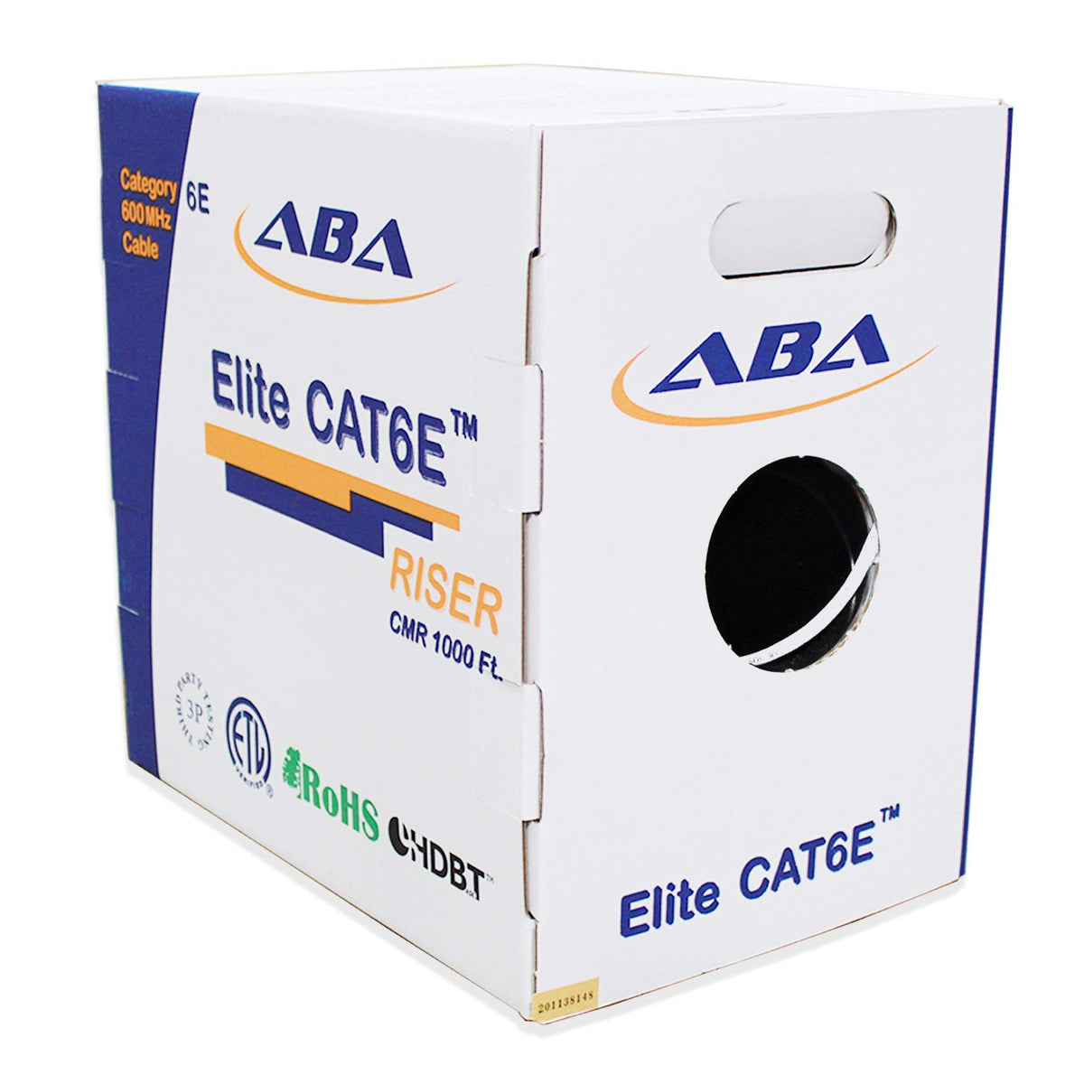 Cat6 CMR Riser Ethernet Cable 1000ft, 24AWG, Solid Bare Copper Wire, 600MHz, Red R5456