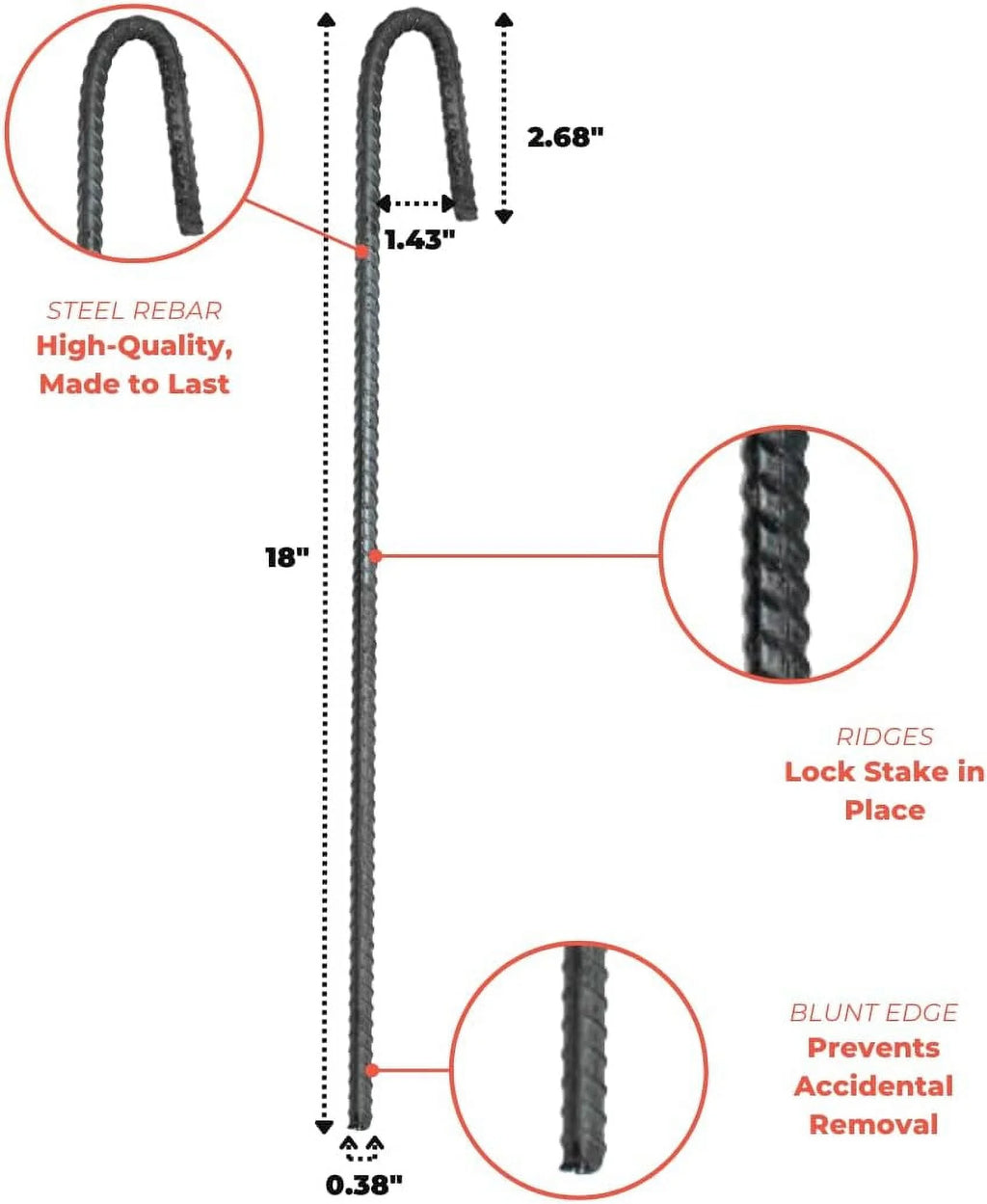 Heavy Duty J Hook Ground Stakes (100 Pack) R96800
