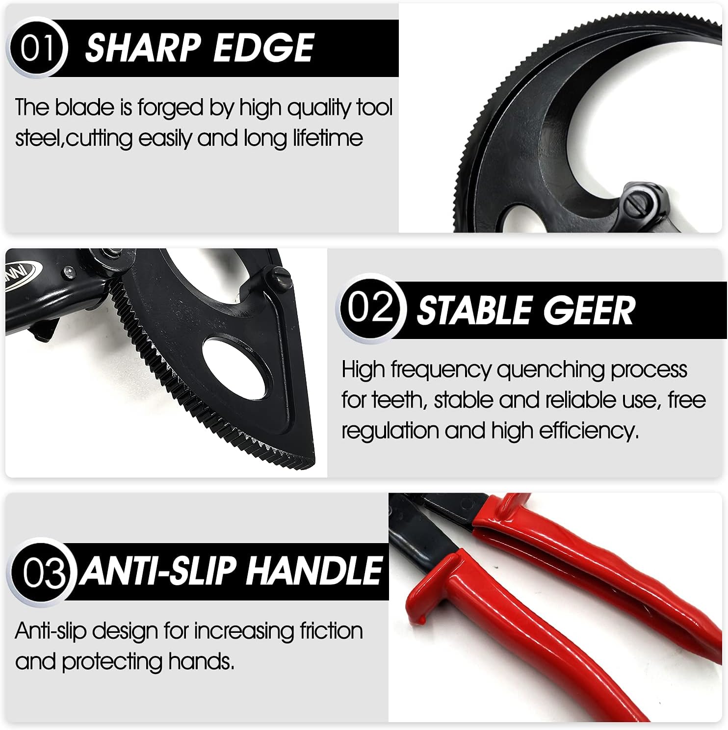 Aluminum Copper Ratchet Cable Cutters, Wire Cutters (400mm2) Pack of 2 T669