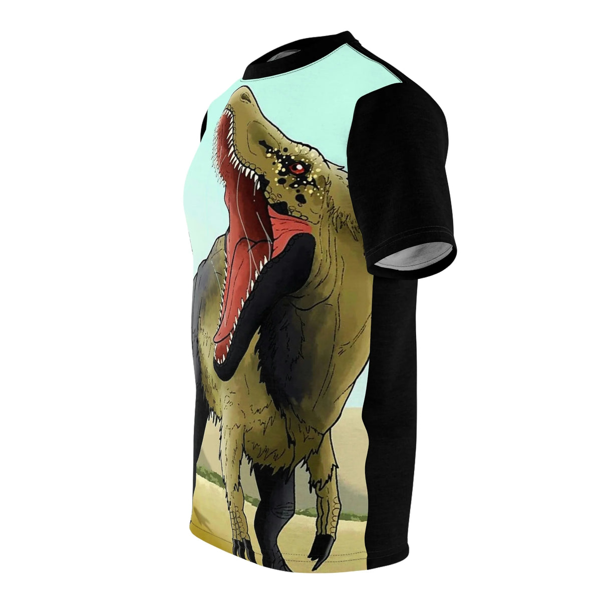 Angry Dinosaur Screamer Abstract Printed Unisex AOP Cut & Sew Tee O2334