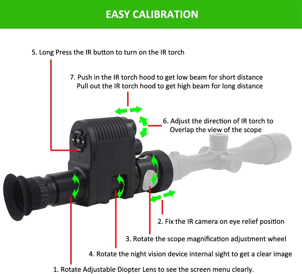 720p HD Night Vision Scope Camcorder Monocular with Built-in 850nm Infrared Flashlight S50392