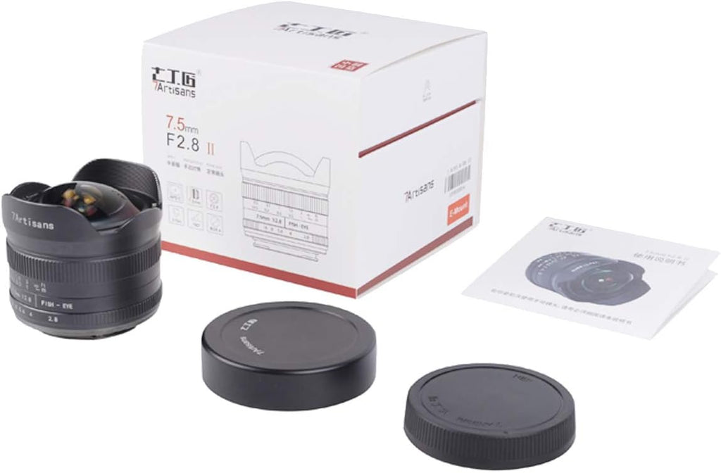 7.5mm F2.8 II Fisheye Lens APS-C 190° Ultra Wide Angle Manual Fixed Lens E733