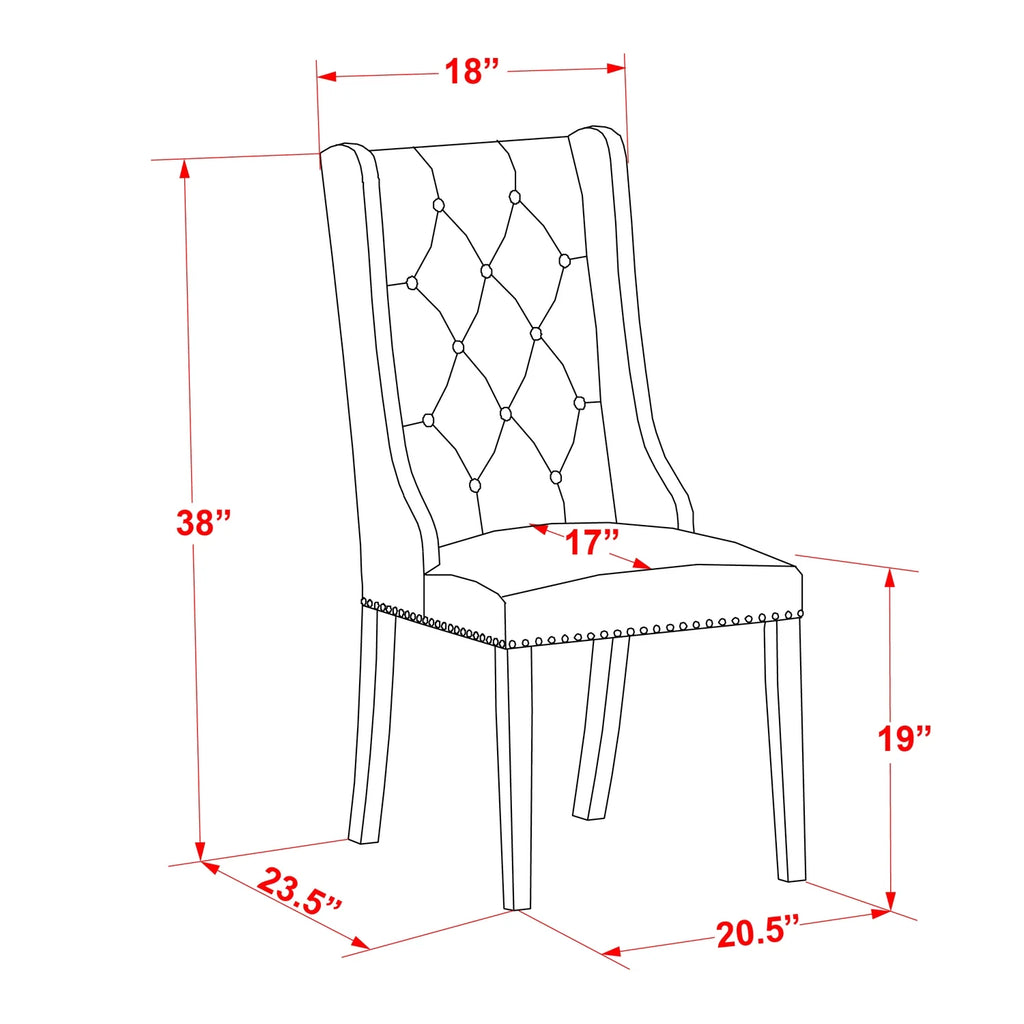 5-piece Wood Dining Table and Chair Set in Mahogany A93964