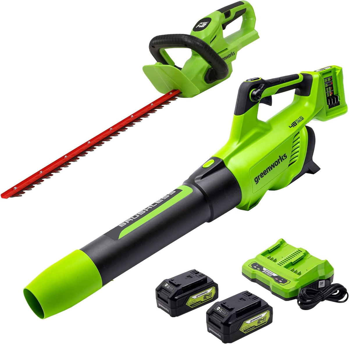 48V Brushless Cordless Axial Blower with 4.0Ah Batteries and Dual Port Rapid Charger W9452