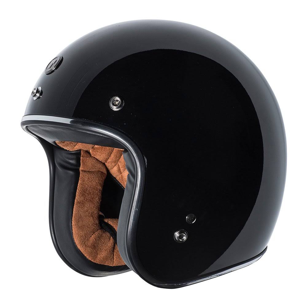 3/4 Motorcycle Helmet, Gloss Black, X-Large N597
