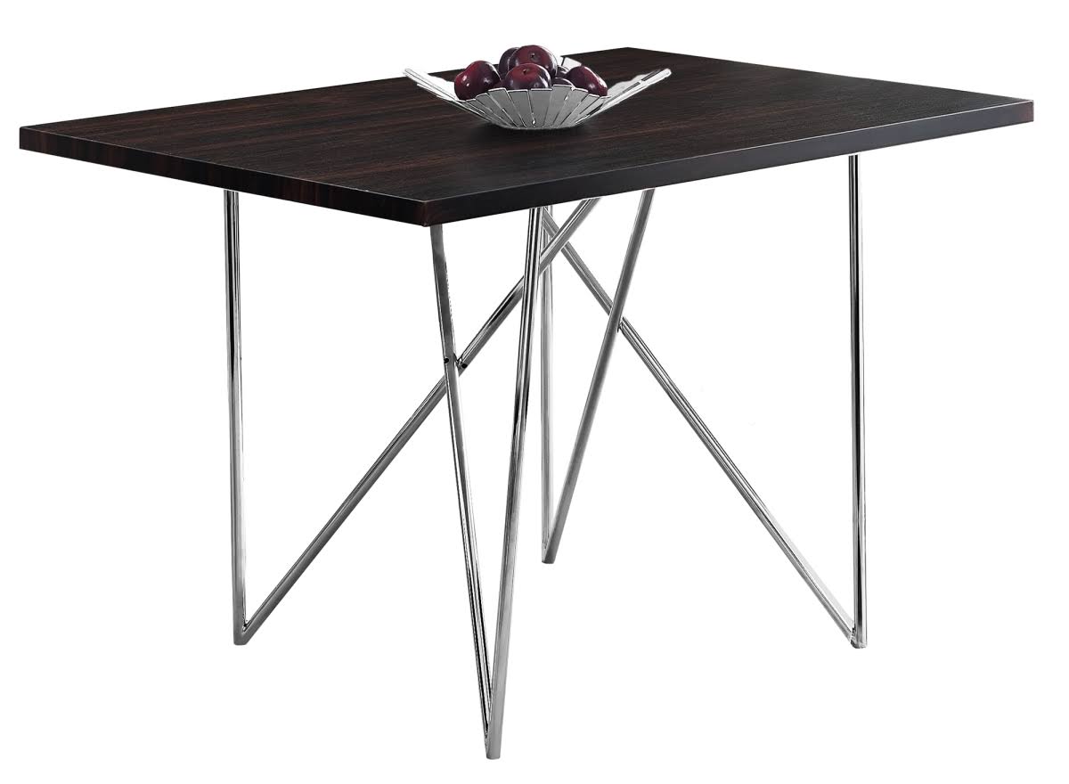 Cappuccino Chrome Metal Dining Table C92313