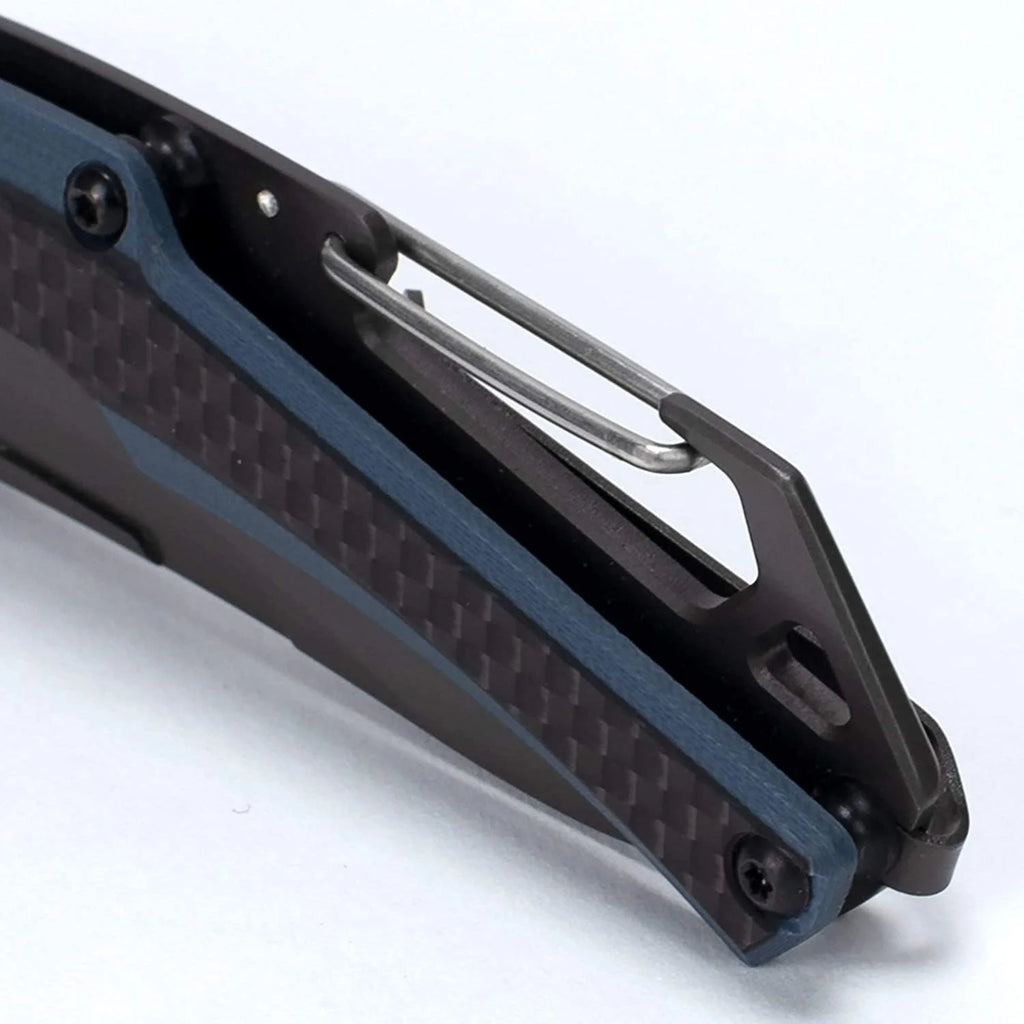 Black Lightweight 3 inch Blade Manual Knife with Carbon Fiber Overlay K847