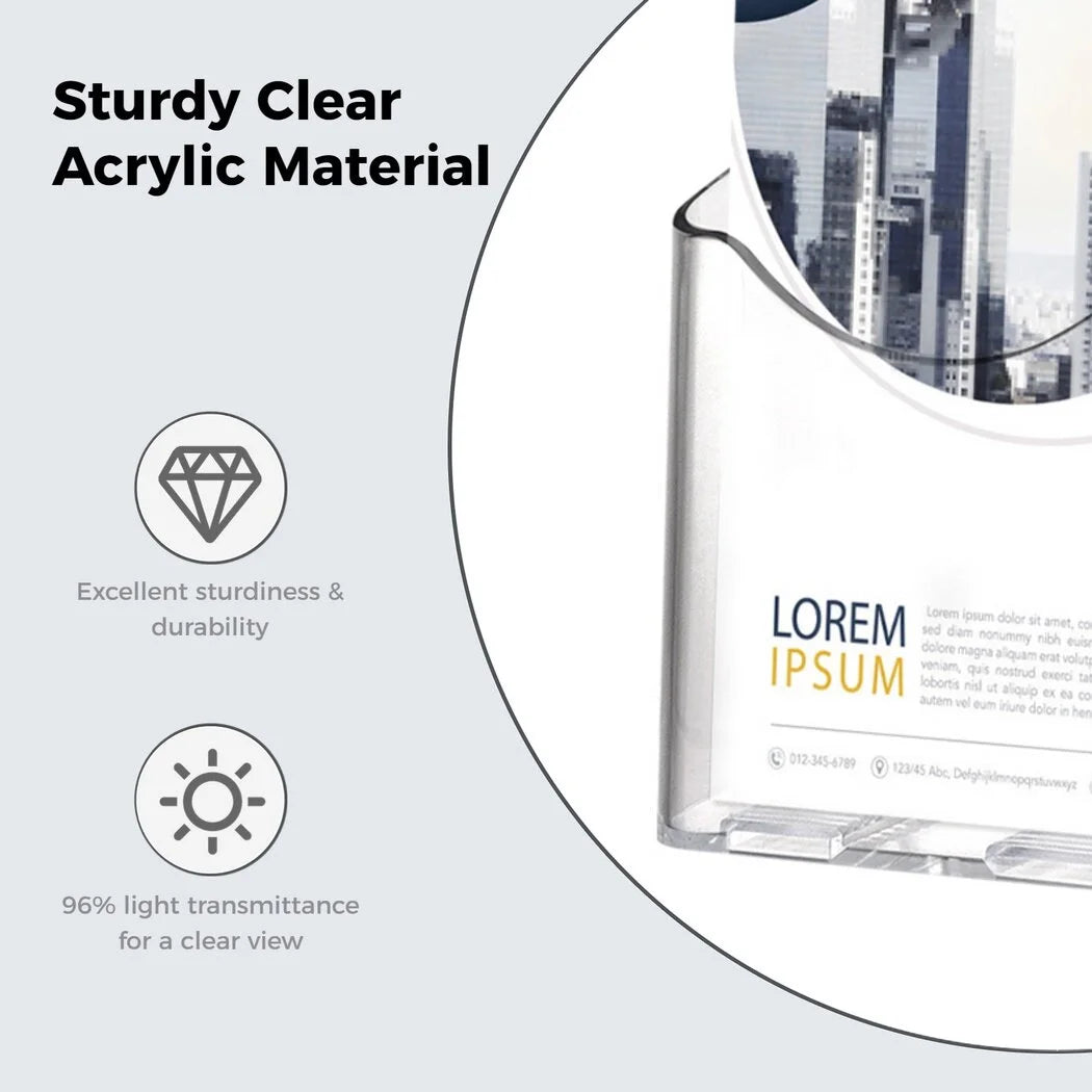 10 Pcs Clear Acrylic Brochure Holders for A6 Size Literature X829852