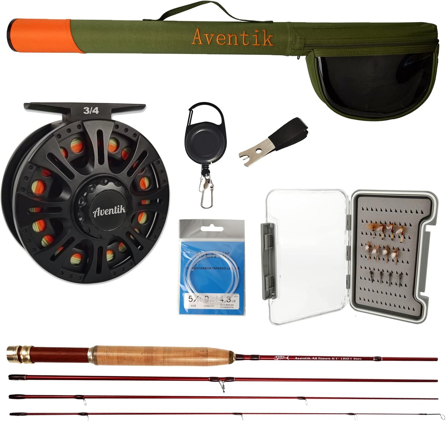 Fly Fishing Combo Kit Starter Fly Rod and Reel Outfit with Travel Case I575795