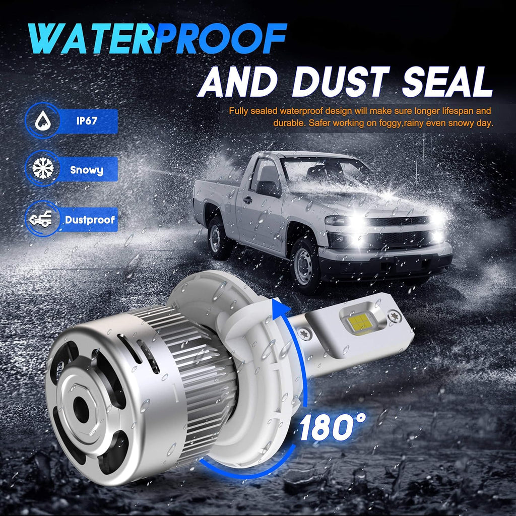 H13/9008 LED Bulbs Fog Light Combo Kits 12000LM 6000K White, Pack of 4 Y458