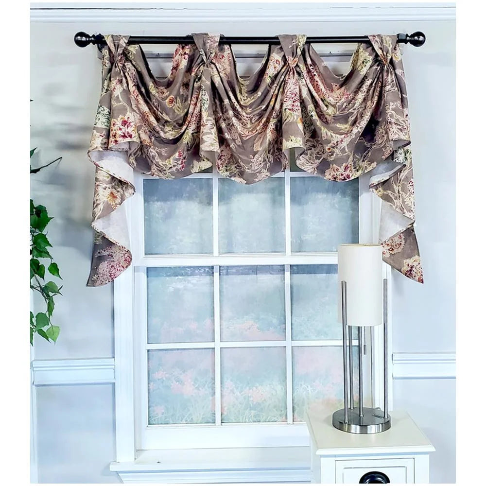 Gray 3-Scoop Window Valance T3001