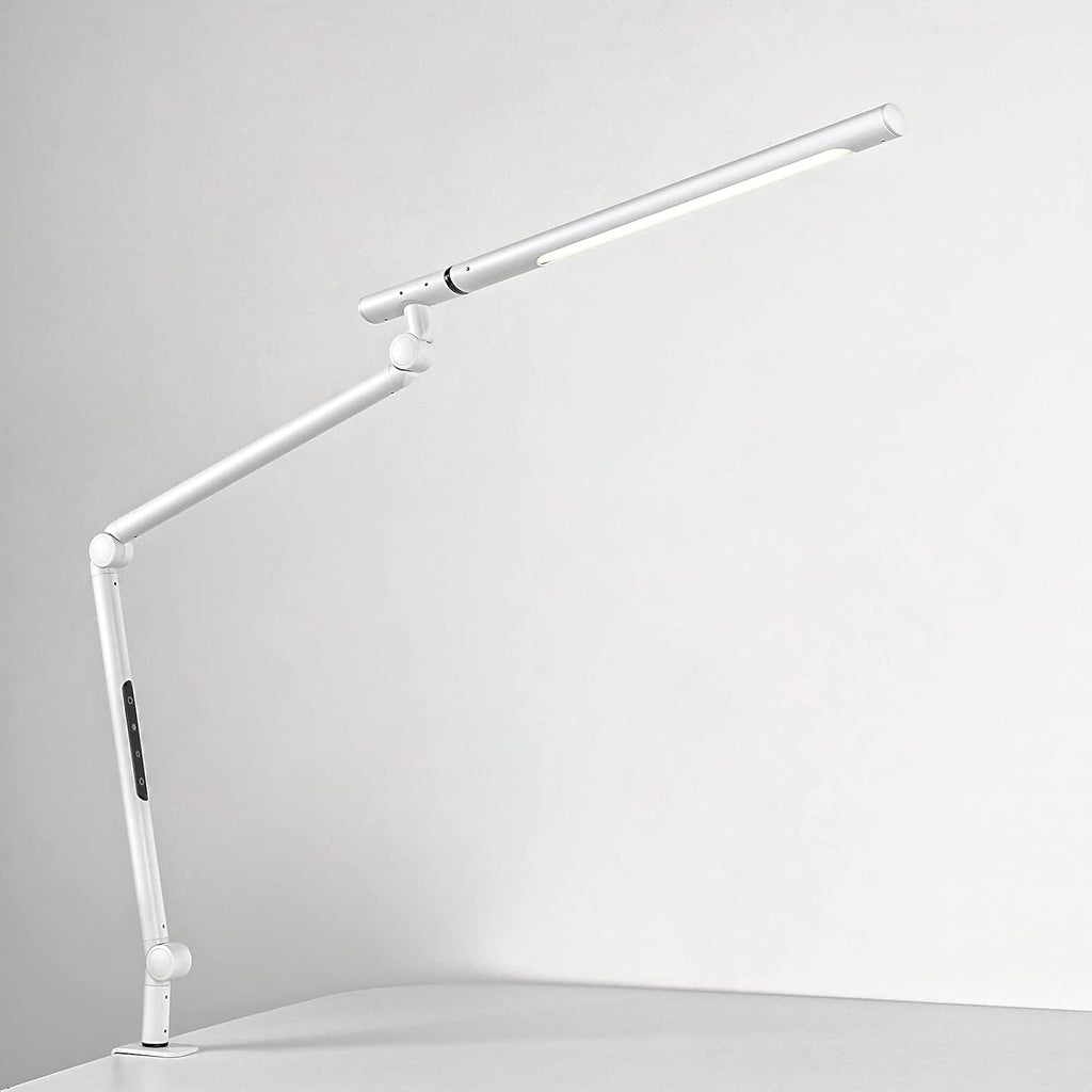 White 12W Swing Arm Desk Lamp with Clamp H80881