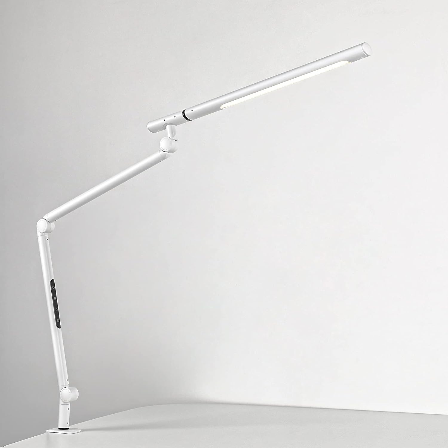 White 12W Swing Arm Desk Lamp with Clamp H80881
