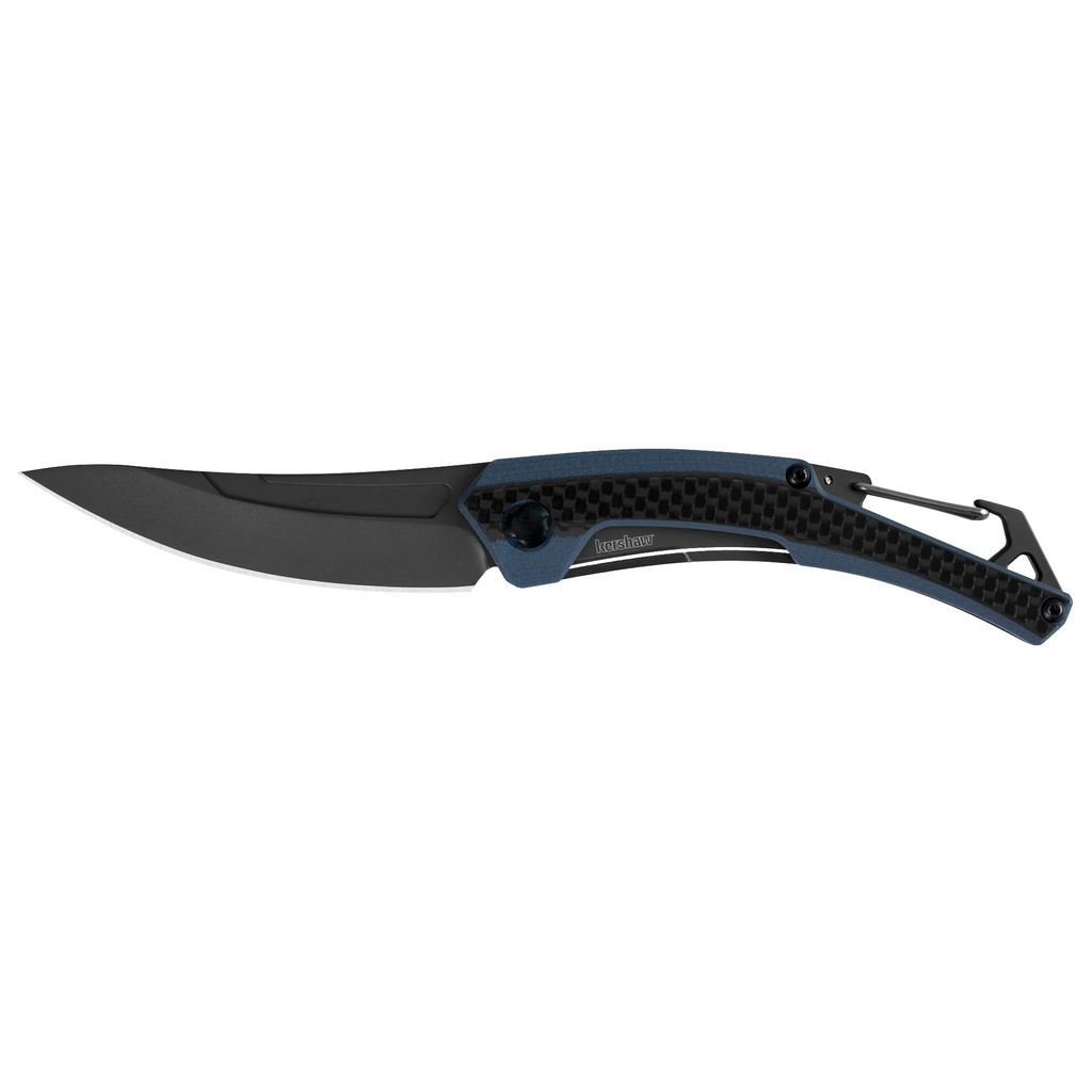 Black Lightweight 3 inch Blade Manual Knife with Carbon Fiber Overlay K847
