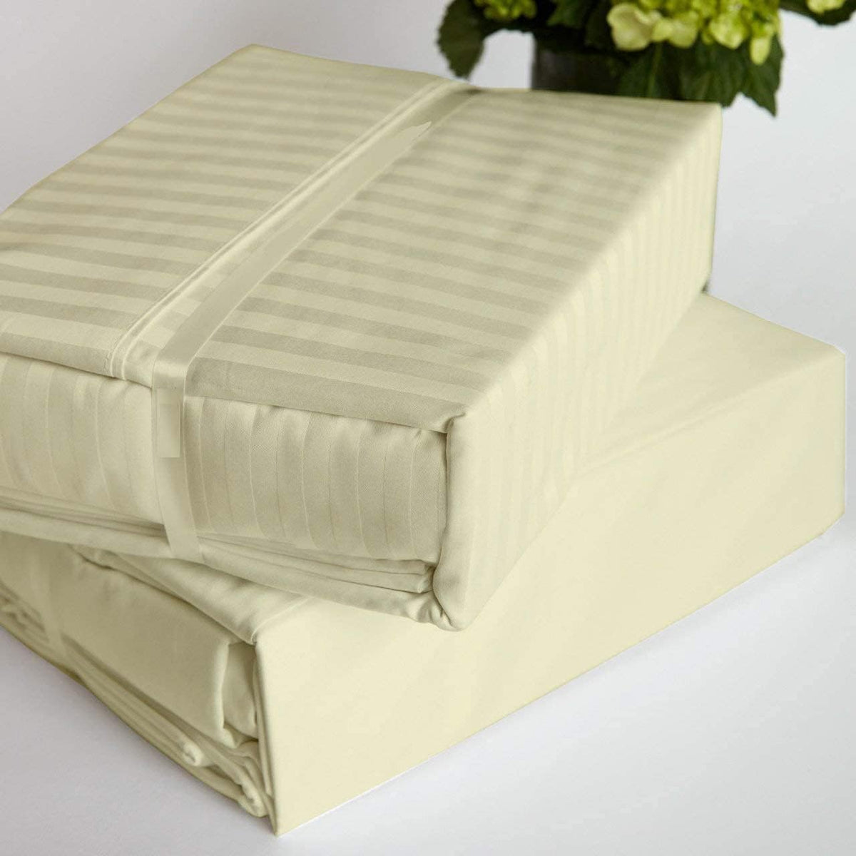 Silver Grey Striped King Duvet Cover with Zipper Closer Q60129