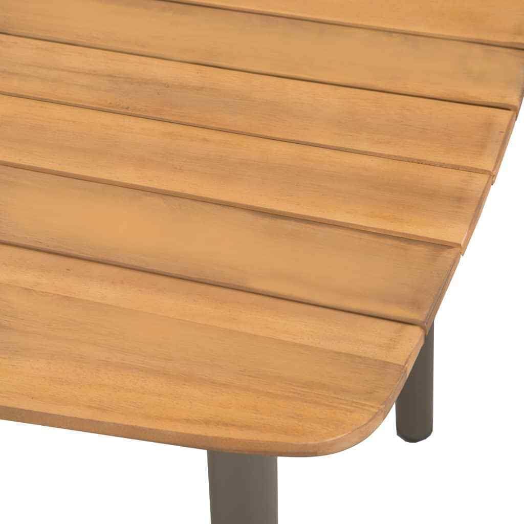 Solid Acacia Wood and Steel Garden Table K318539