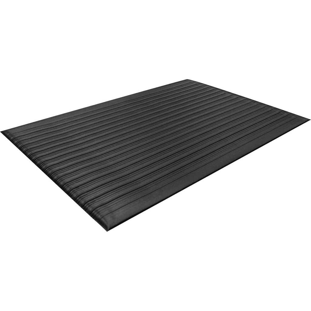 Anti-Fatigue Vinyl Floor Mat, 3'x5', Black, Pack of 2 B54369
