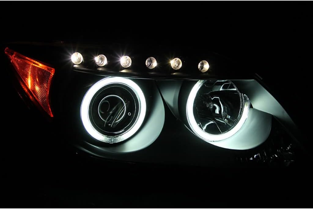 Projector Headlights with Halo Black J643513