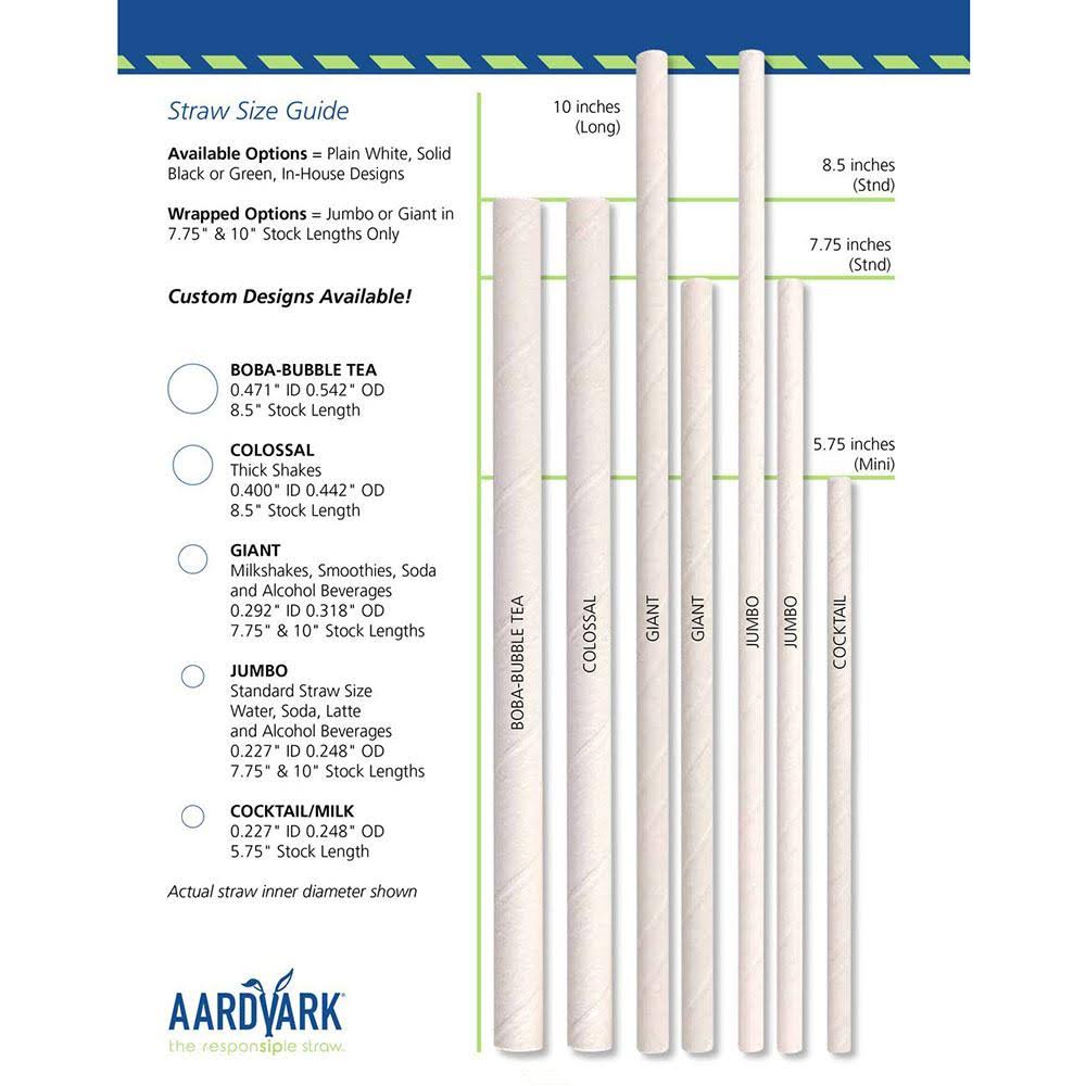 7 3/4x22 Jumbo Red / White Striped Paper Straw X44889