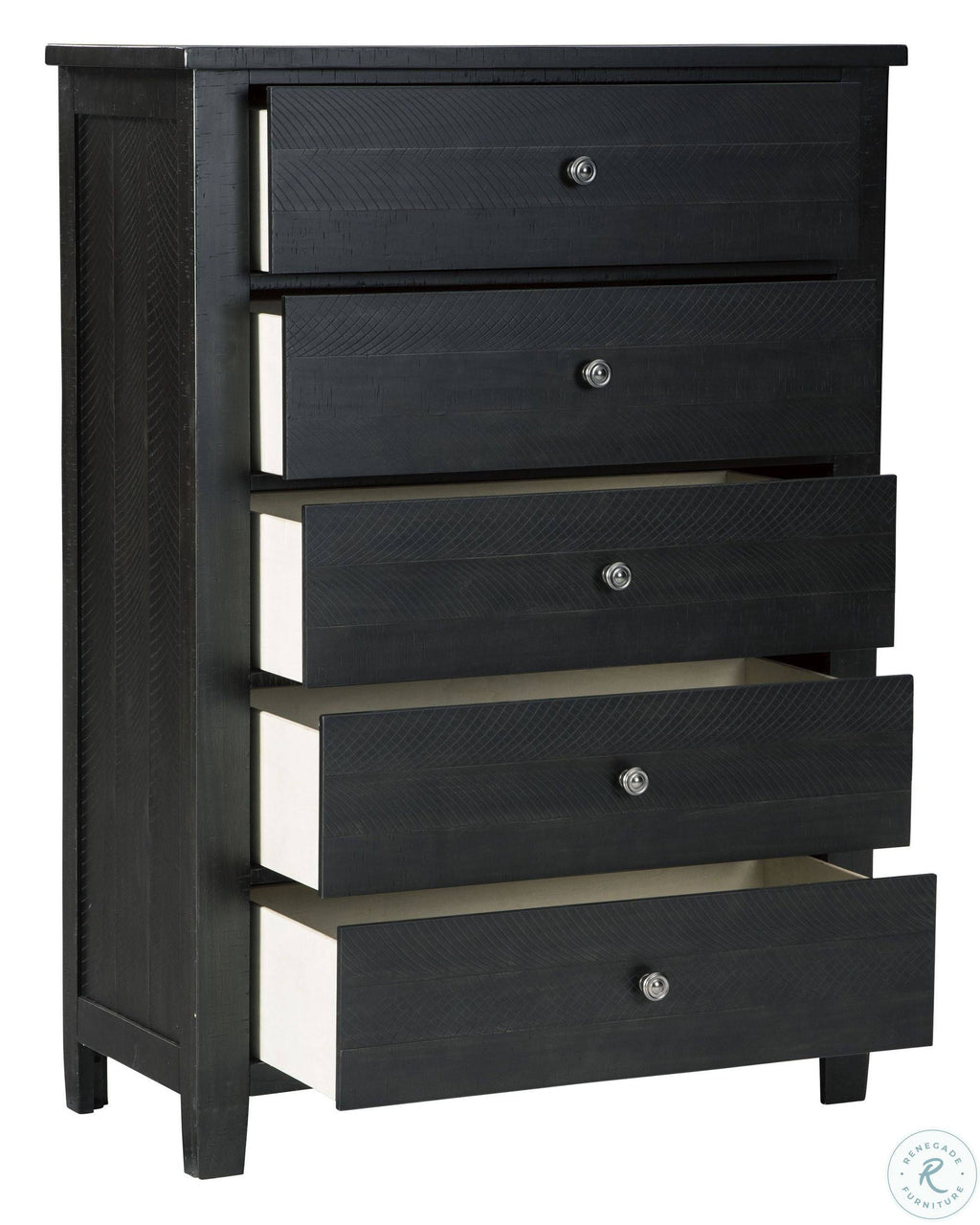 Black Five Drawer Chest Z1697