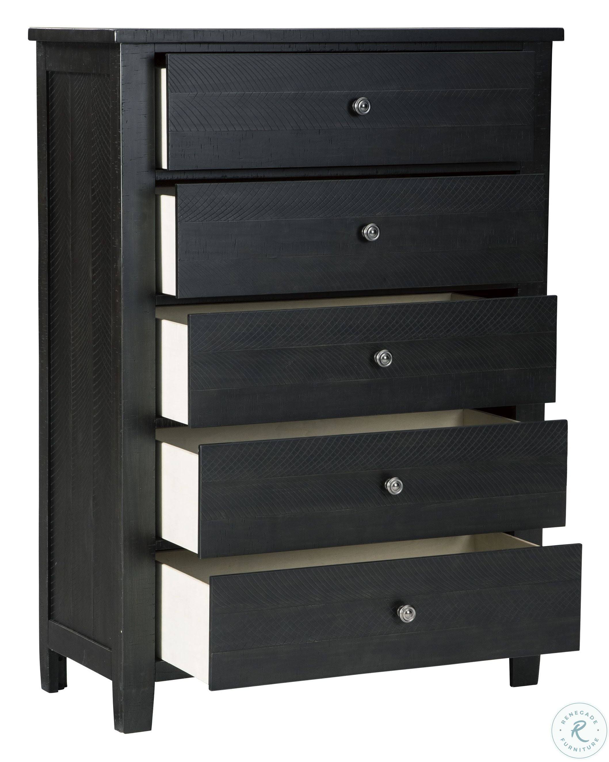 Black Five Drawer Chest Z1697