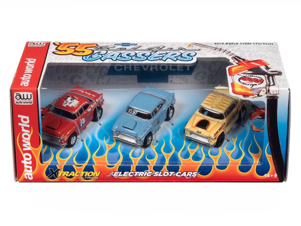 1955 Chevrolet Bel Air Gassers 3 Car Set Slot Cars HO Scale H56603
