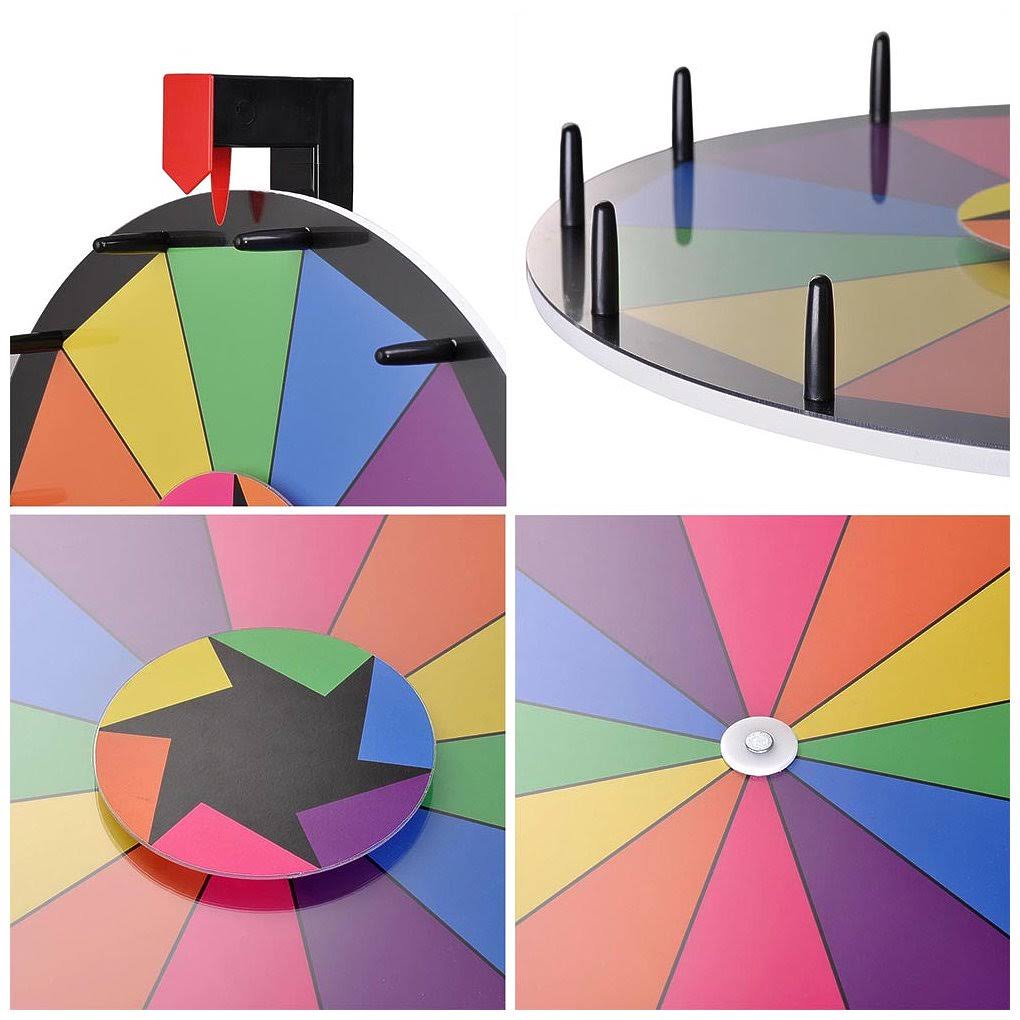 18x22 Tabletop Editable Color Prize Wheel 12 Slot Spinning Game E90297