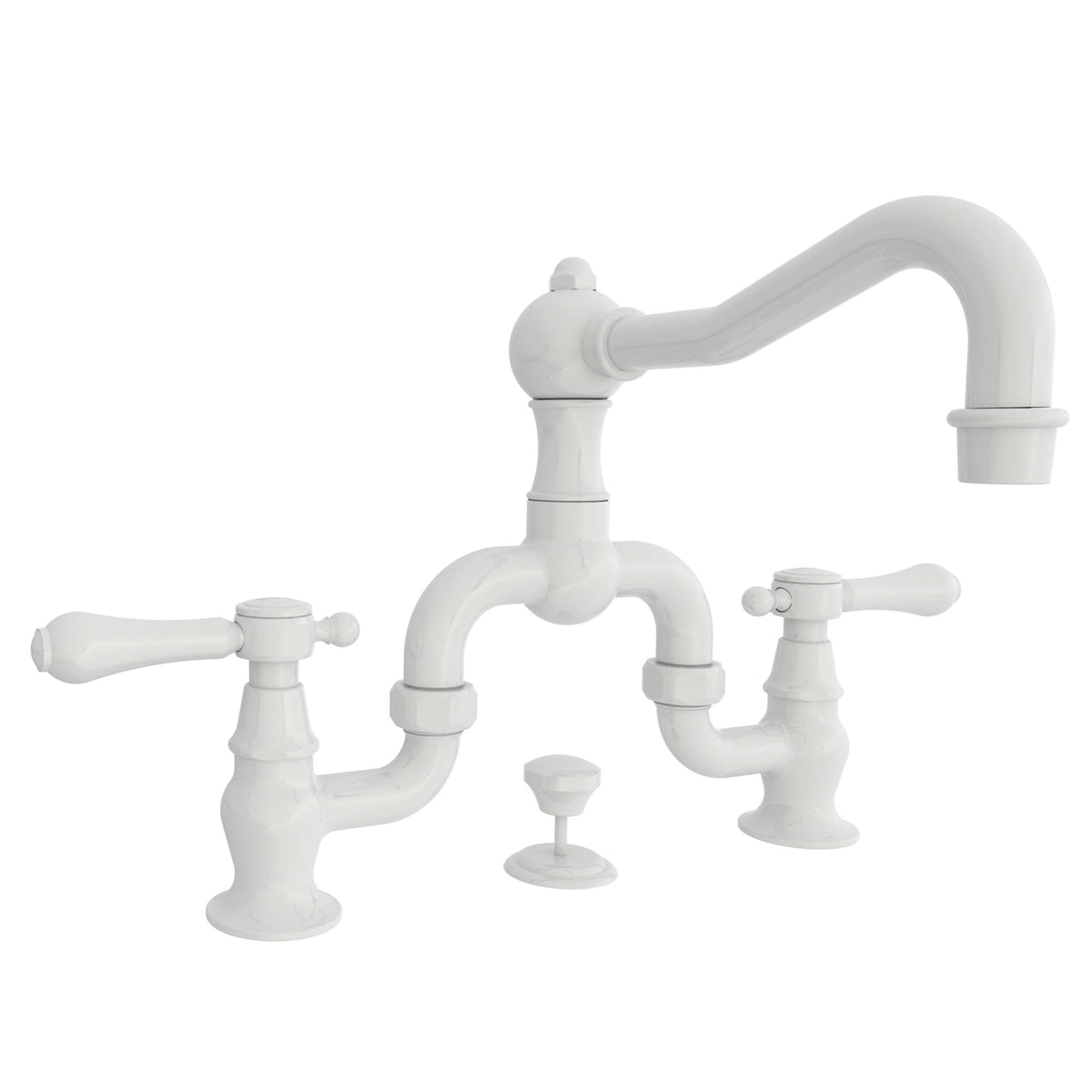 White Chesterfield Bridge Bathroom Faucet H47959