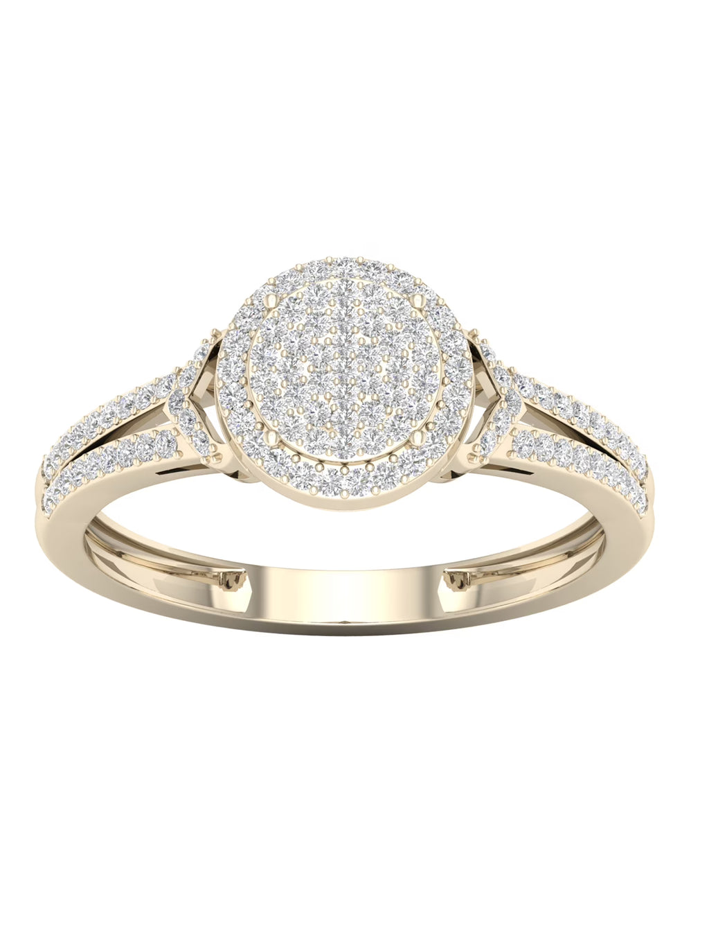 1/4Ct TDW Diamond 10K Yellow Gold Halo Engagement Ring Y42751