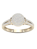 1/4Ct TDW Diamond 10K Yellow Gold Halo Engagement Ring Y42751