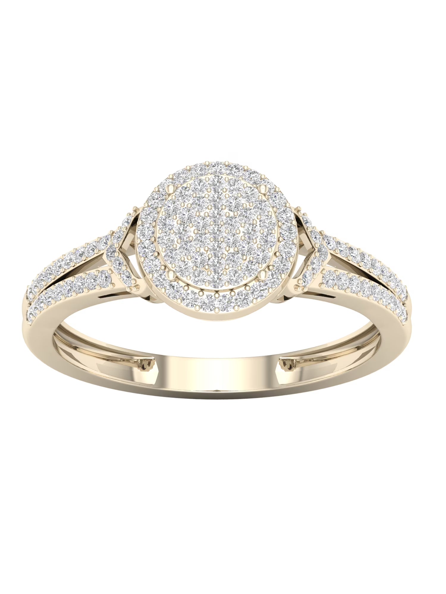 1/4Ct TDW Diamond 10K Yellow Gold Halo Engagement Ring Y42751
