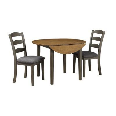 3 Piece Extendable Dining Set Brown Gray V9641