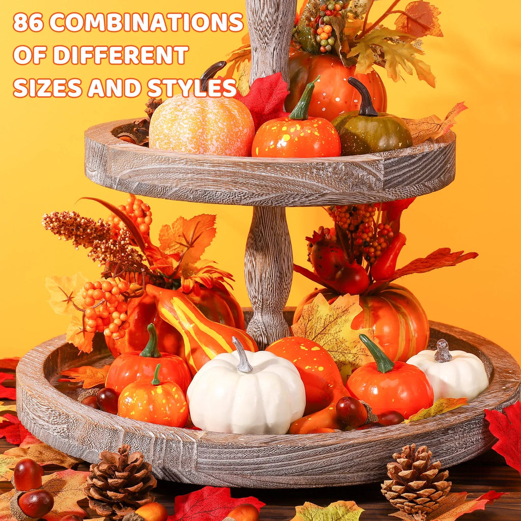 86 Pcs Christmas Artificial Pumpkins Home Decoration Set M833433