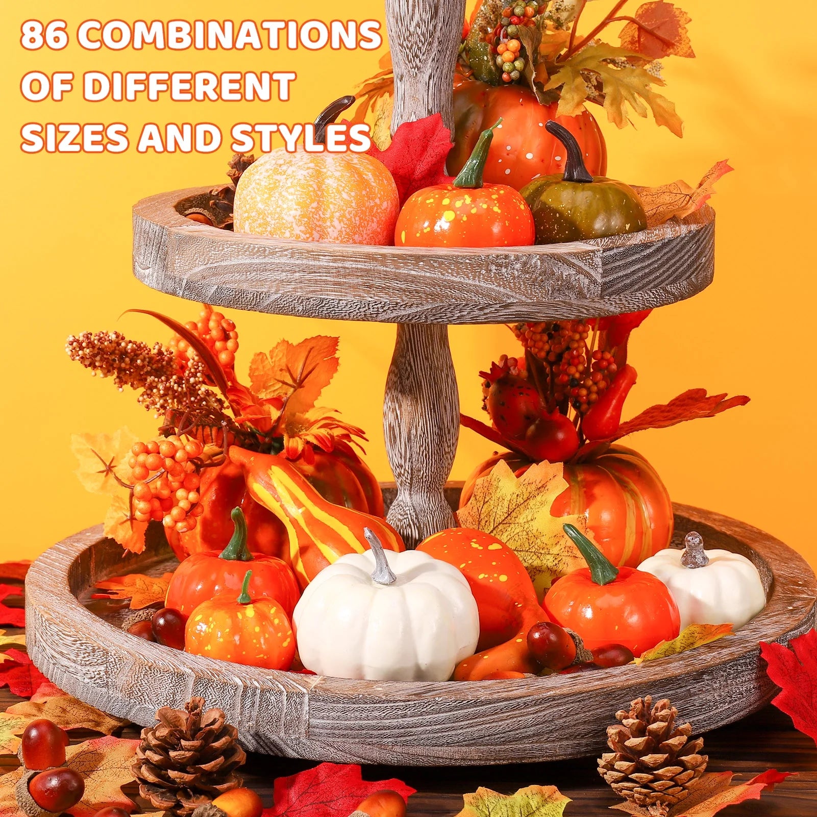 86 Pcs Christmas Artificial Pumpkins Home Decoration Set M833433
