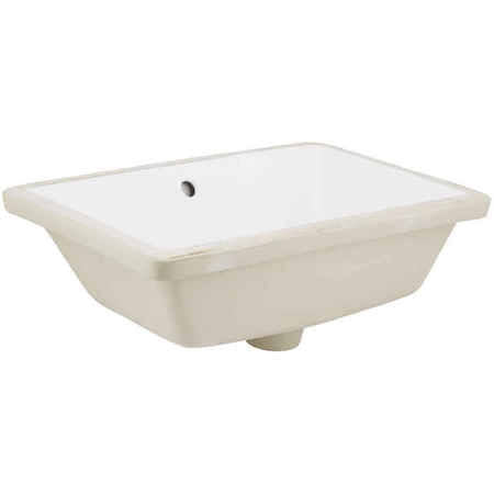 18 in. Rectangle Undermount Sink Set in White P483