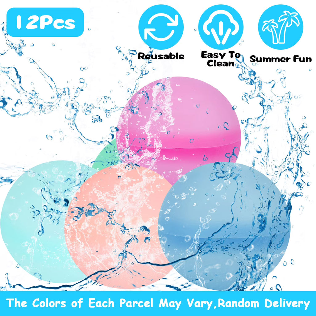 12 Pack Self-Sealing Silicone Water Balloons O261714