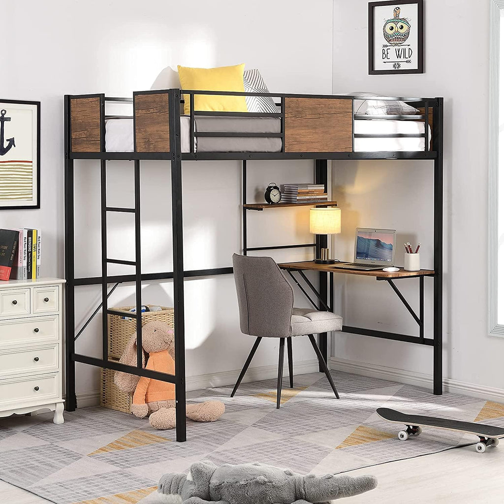 Twin-Over-Twin Solid Pine Wood Bunk Bed with Trundle and 4 Storage Drawers G97432